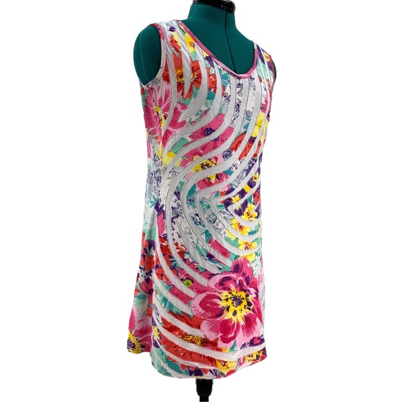 Orange Fashion Village Floral Patterned Cotton Longer Tank, Small - Picture 11 of 16